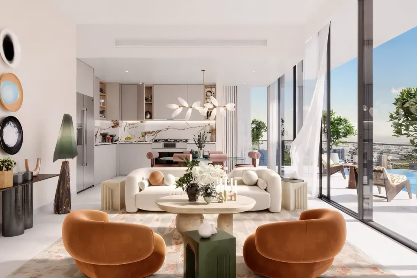 Living space in a long-term Dubai rental